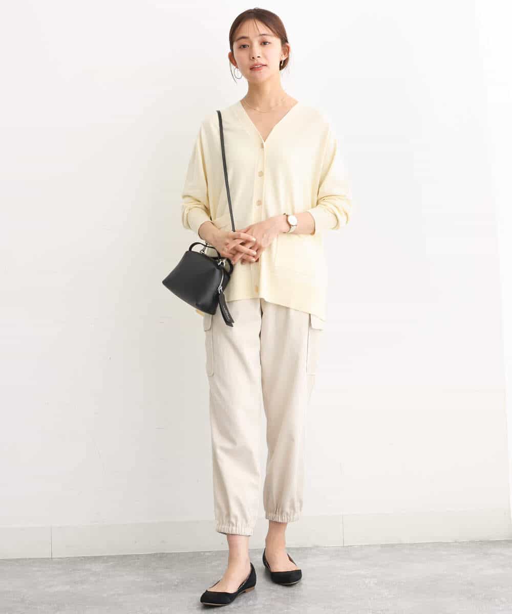 FKLJS32160 MK MICHEL KLEIN(MK ミッシェルクラン) 微起毛カーゴパンツ/洗える モカ