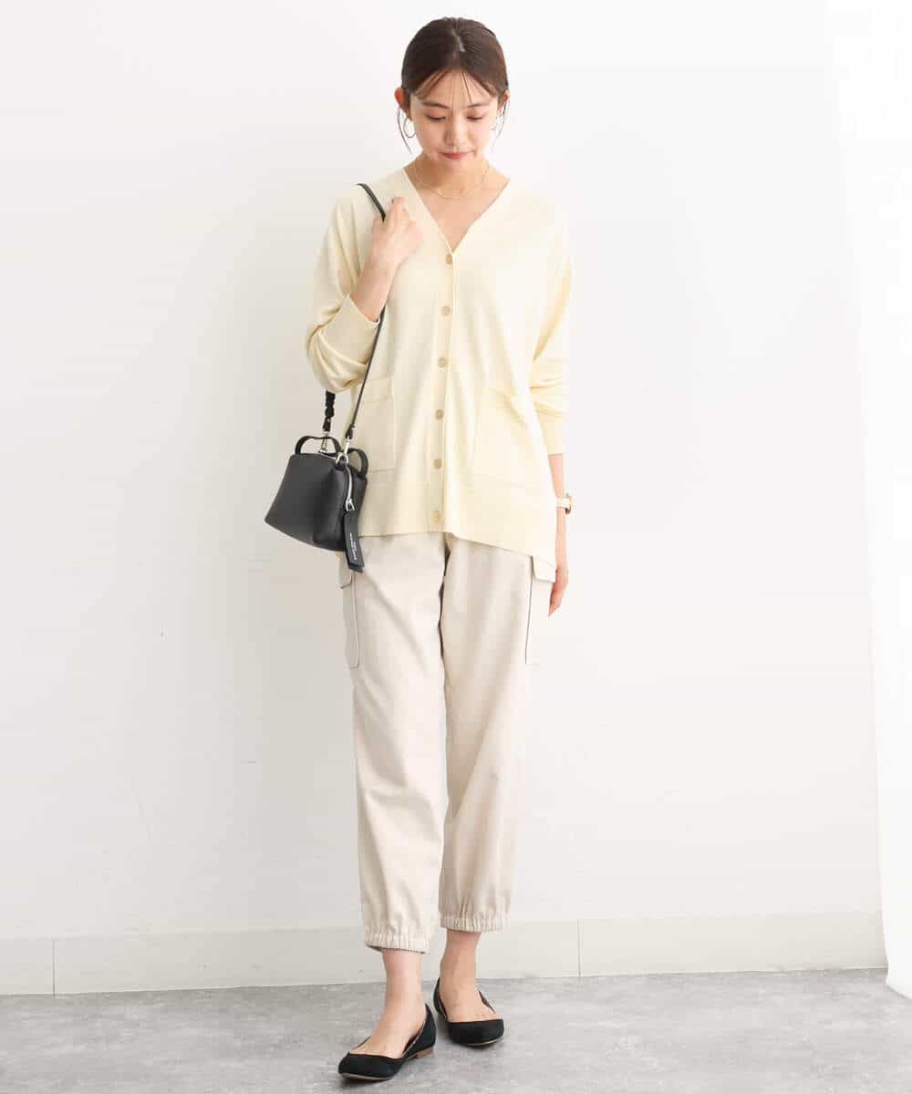 FKLJS32160 MK MICHEL KLEIN(MK ミッシェルクラン) 微起毛カーゴパンツ/洗える モカ