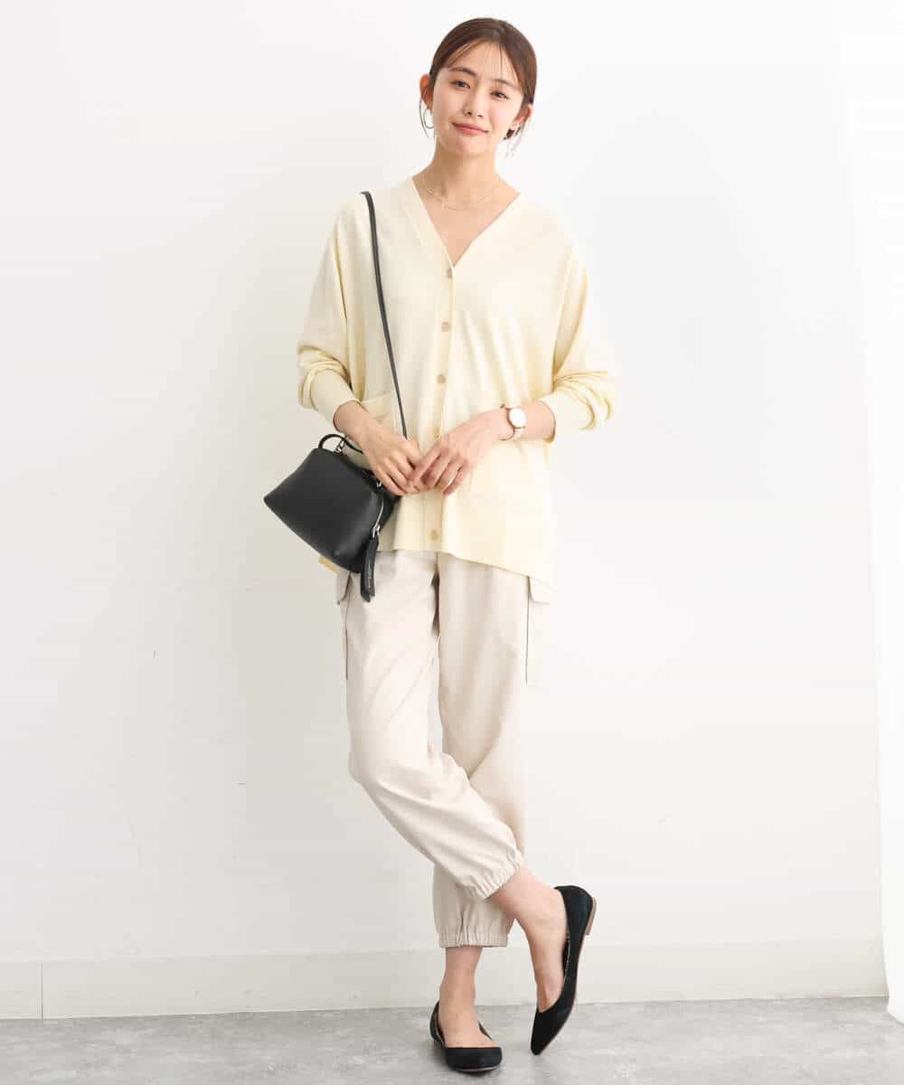 FKLJS32160 MK MICHEL KLEIN(MK ミッシェルクラン) 微起毛カーゴパンツ/洗える モカ