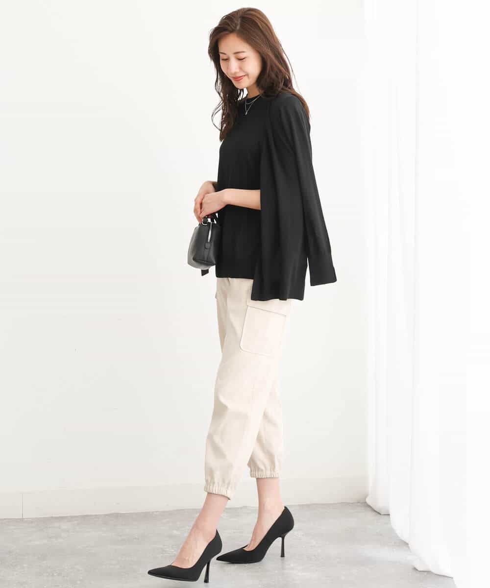 FKLJS32160 MK MICHEL KLEIN(MK ミッシェルクラン) 微起毛カーゴパンツ/洗える モカ