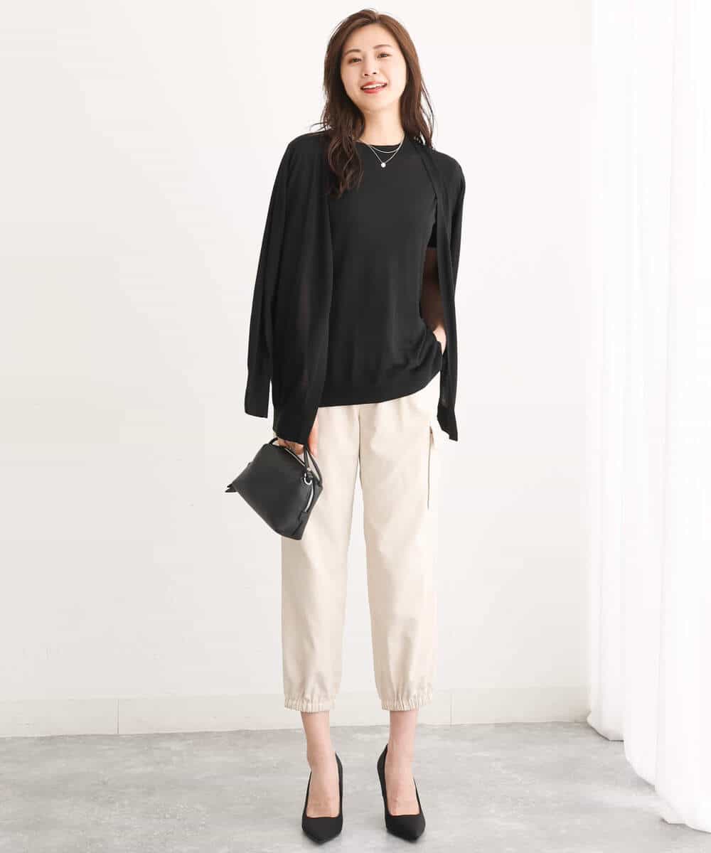 FKLJS32160 MK MICHEL KLEIN(MK ミッシェルクラン) 微起毛カーゴパンツ/洗える モカ