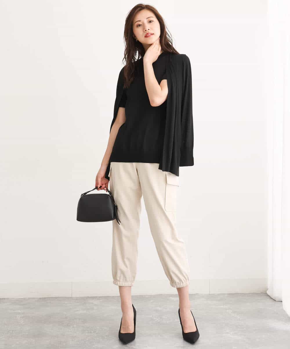 FKLJS32160 MK MICHEL KLEIN(MK ミッシェルクラン) 微起毛カーゴパンツ/洗える モカ