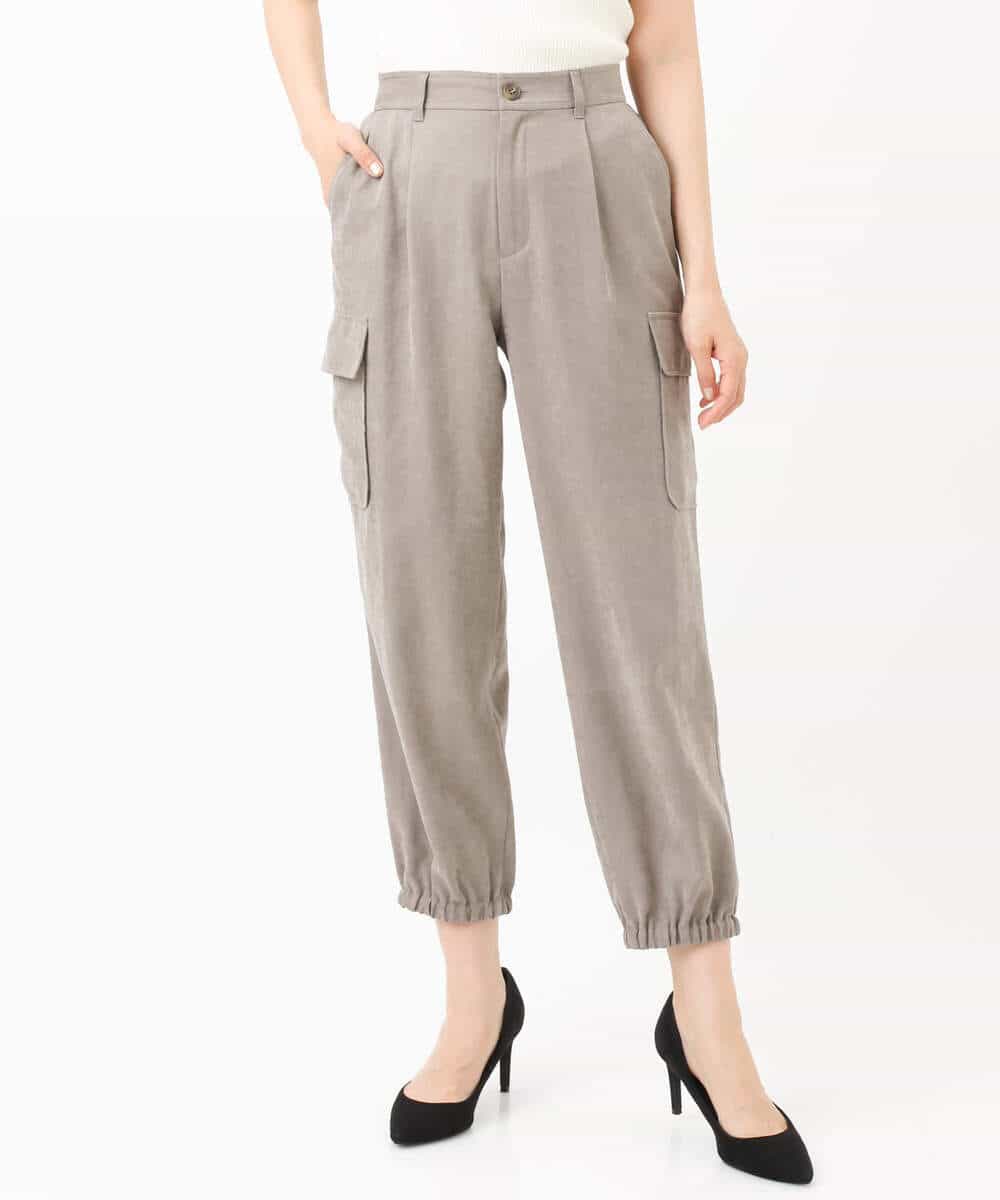 FKLJS32160 MK MICHEL KLEIN(MK ミッシェルクラン) 微起毛カーゴパンツ/洗える モカ