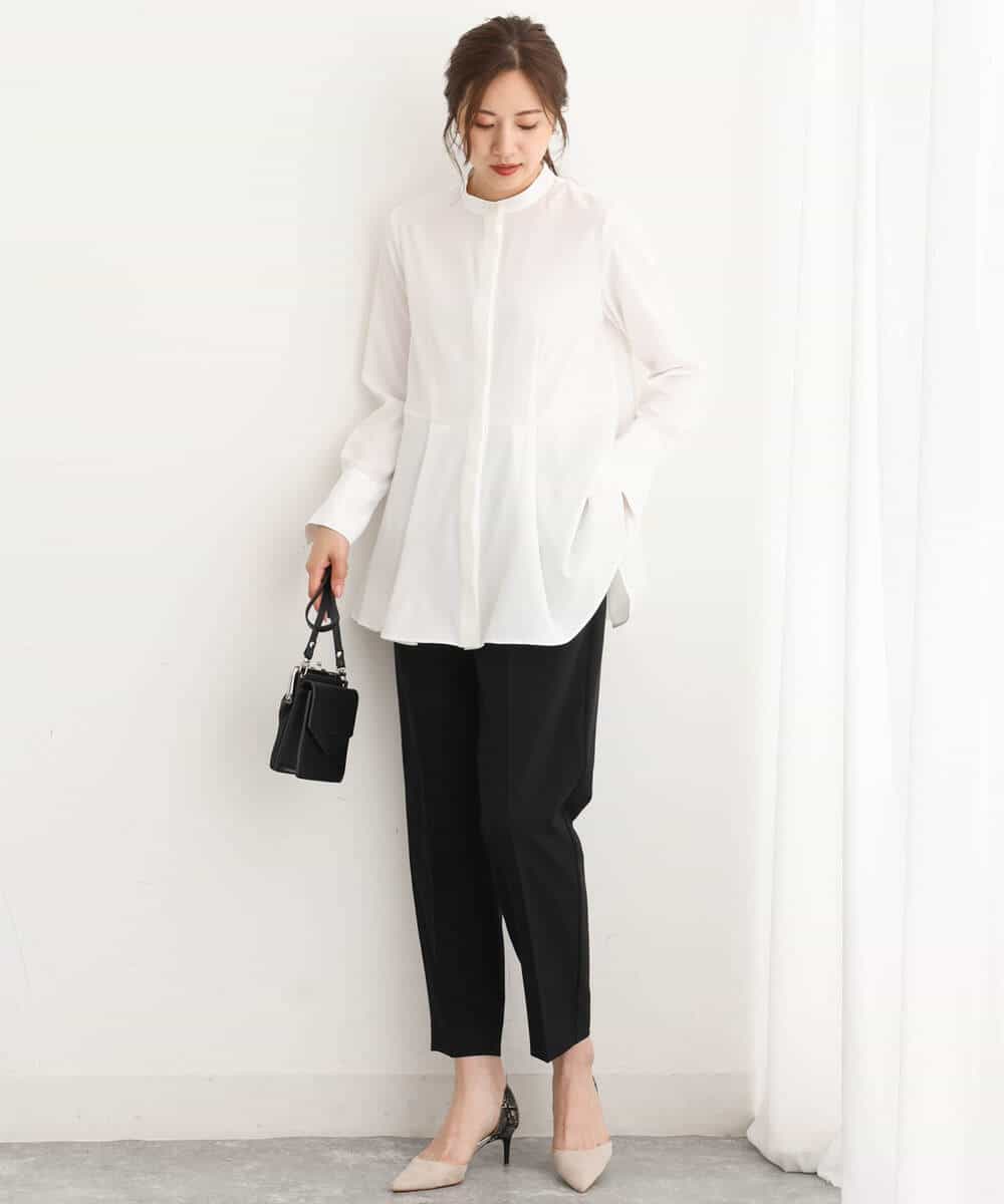 FKLJS34150 MK MICHEL KLEIN(MK ミッシェルクラン) ドロストテーパードパンツ/洗える モカ