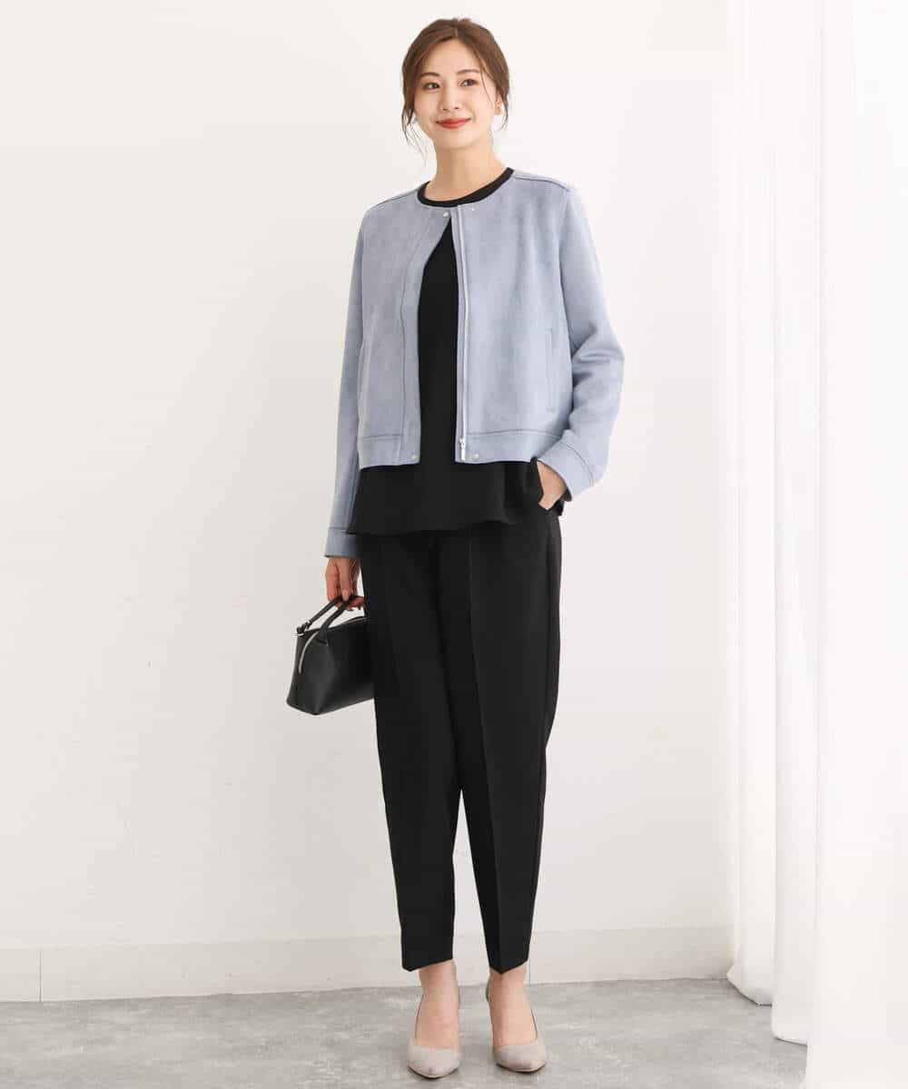 FKLJS34150 MK MICHEL KLEIN(MK ミッシェルクラン) ドロストテーパードパンツ/洗える モカ