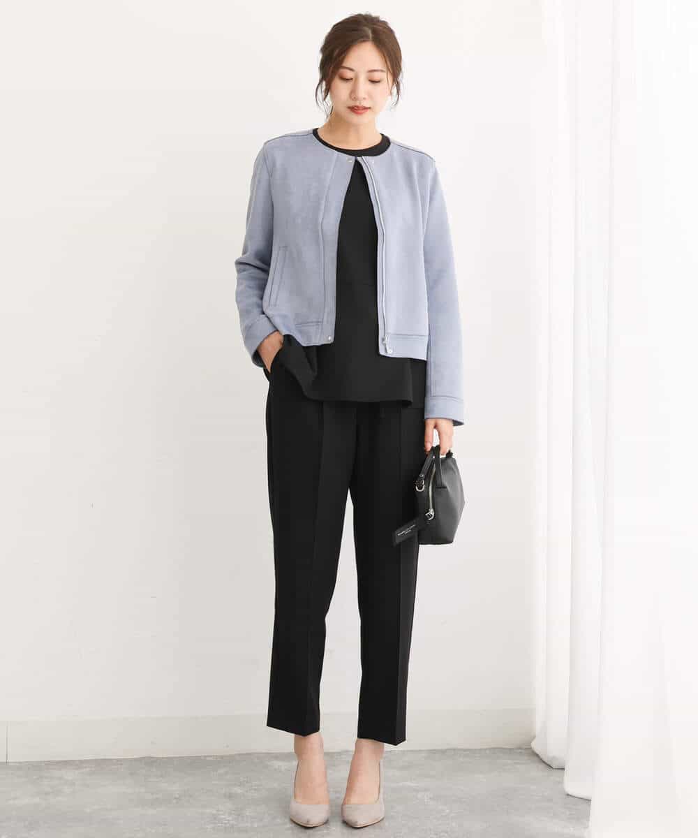 FKLJS34150 MK MICHEL KLEIN(MK ミッシェルクラン) ドロストテーパードパンツ/洗える モカ