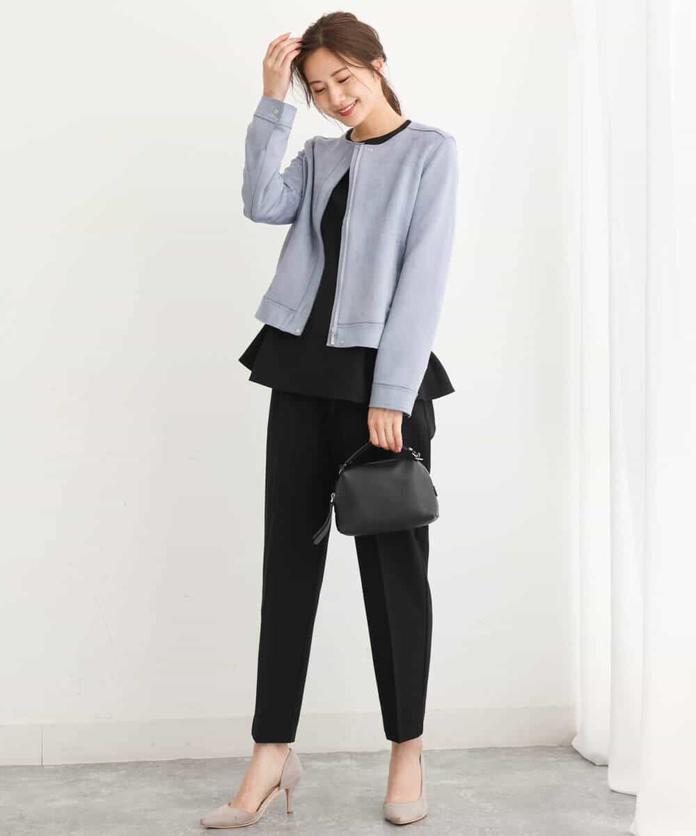 FKLJS34150 MK MICHEL KLEIN(MK ミッシェルクラン) ドロストテーパードパンツ/洗える モカ