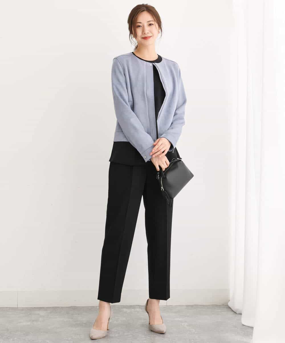 FKLJS34150 MK MICHEL KLEIN(MK ミッシェルクラン) ドロストテーパードパンツ/洗える モカ