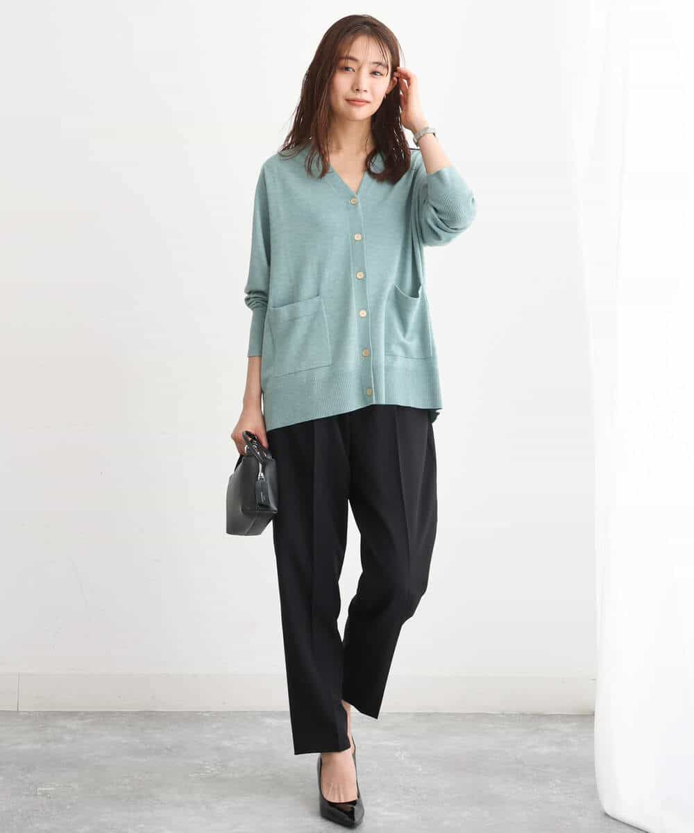 FKLJS34150 MK MICHEL KLEIN(MK ミッシェルクラン) ドロストテーパードパンツ/洗える モカ