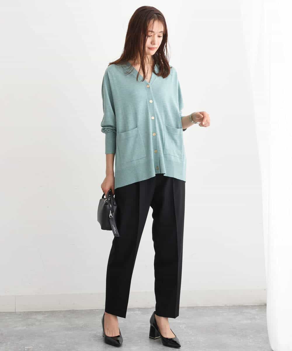 FKLJS34150 MK MICHEL KLEIN(MK ミッシェルクラン) ドロストテーパードパンツ/洗える モカ