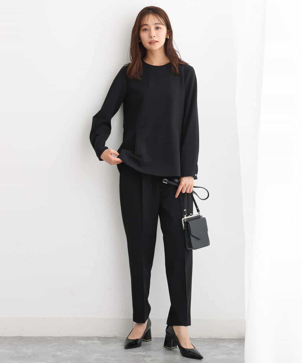FKLJS34150 MK MICHEL KLEIN(MK ミッシェルクラン) ドロストテーパードパンツ/洗える モカ