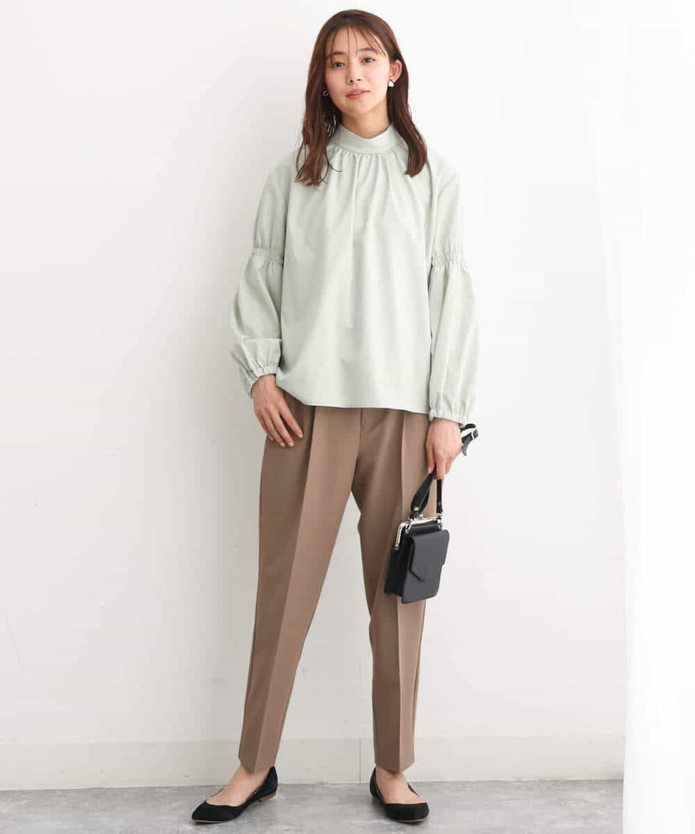 FKLJS34150 MK MICHEL KLEIN(MK ミッシェルクラン) ドロストテーパードパンツ/洗える モカ