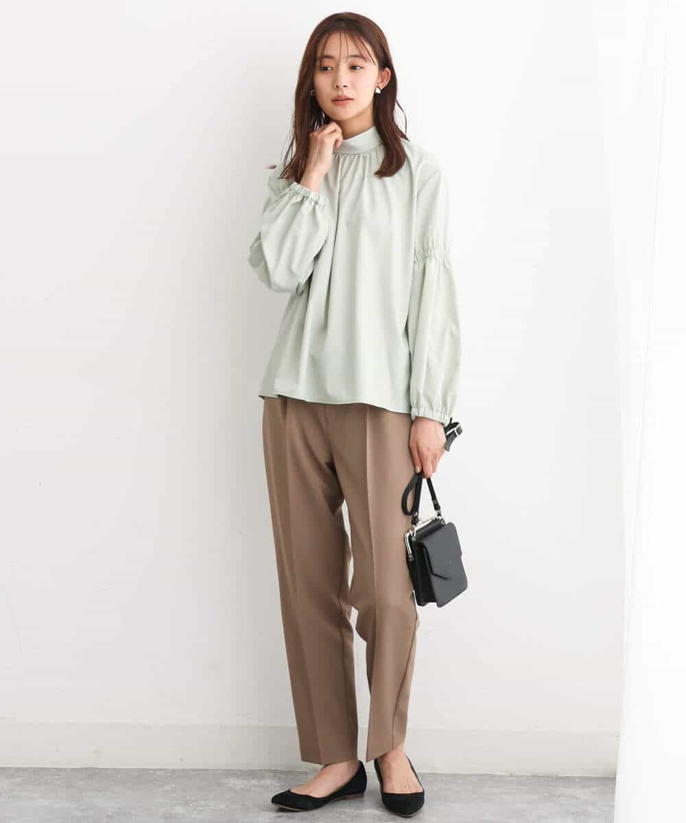FKLJS34150 MK MICHEL KLEIN(MK ミッシェルクラン) ドロストテーパードパンツ/洗える モカ