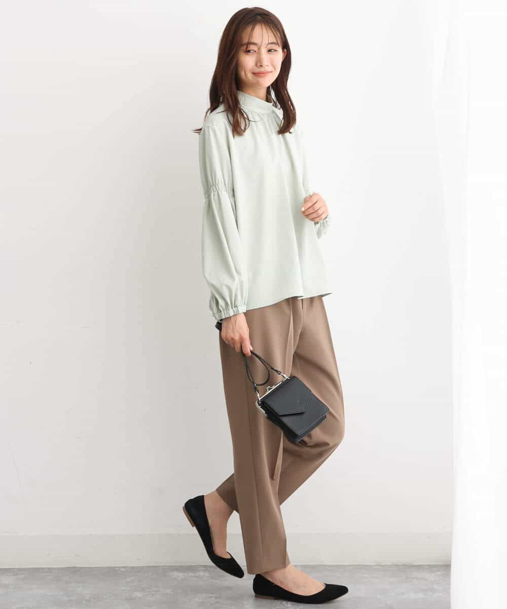 FKLJS34150 MK MICHEL KLEIN(MK ミッシェルクラン) ドロストテーパードパンツ/洗える モカ