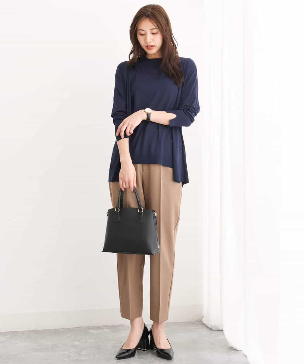 FKLJS34150 MK MICHEL KLEIN(MK ミッシェルクラン) ドロストテーパードパンツ/洗える モカ