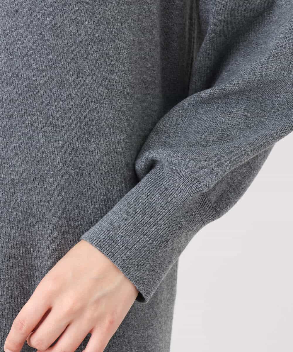 FKPAV09170 MK MICHEL KLEIN(MK ミッシェルクラン) バックパール調デザインニットワンピース/洗える グレー