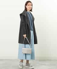 FKPFS02190 MK MICHEL KLEIN(MK ミッシェルクラン) メッシュ編みニットベスト×シャツワンピース/洗える ホワイト