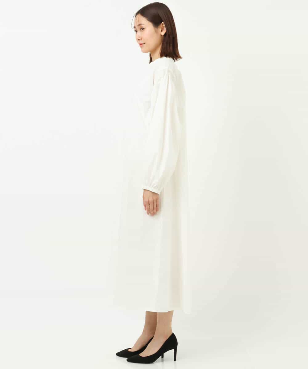 FKPFS02190 MK MICHEL KLEIN(MK ミッシェルクラン) メッシュ編みニットベスト×シャツワンピース/洗える ホワイト