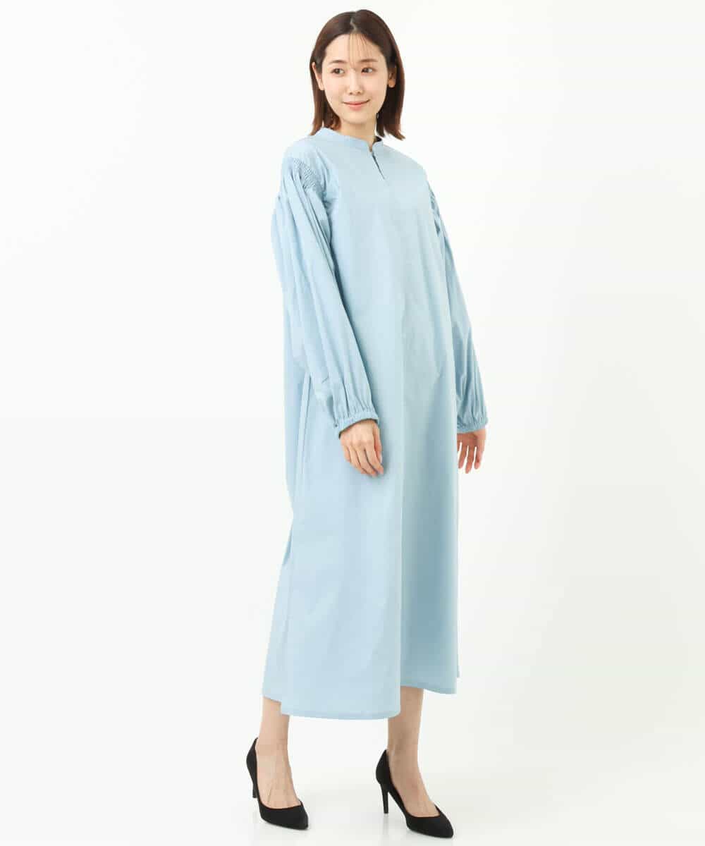 FKPFS02190 MK MICHEL KLEIN(MK ミッシェルクラン) メッシュ編みニットベスト×シャツワンピース/洗える ホワイト