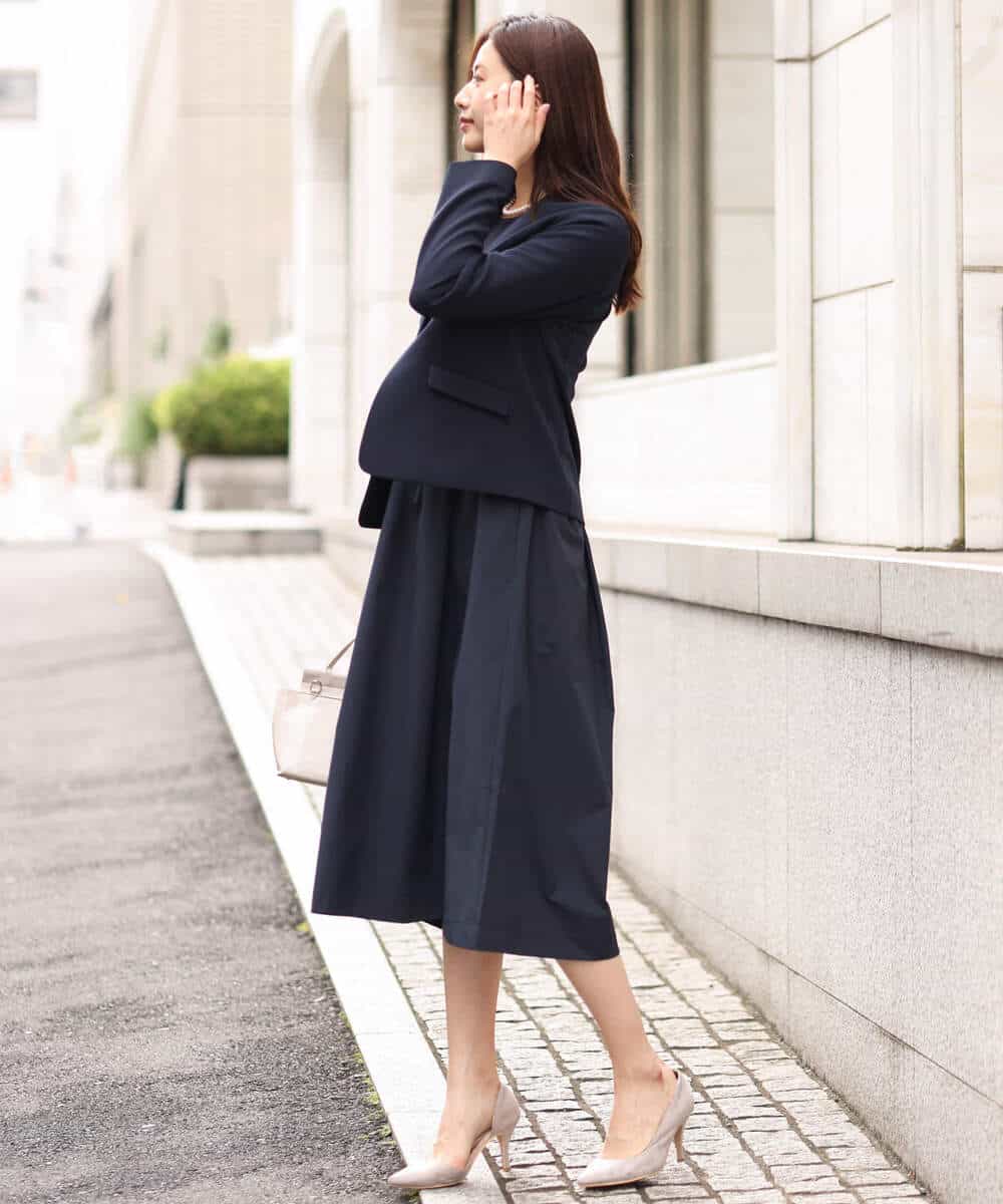 FKPFV11190 MK MICHEL KLEIN(MK ミッシェルクラン) ニット×タフタコンビワンピース/洗える ホワイト×ブラック