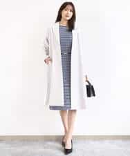 FKPGD20190 MK MICHEL KLEIN(MK ミッシェルクラン) [Iイージーケア]幾何柄ジャージーワンピース/洗える ブラック