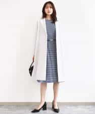 FKPGD20190 MK MICHEL KLEIN(MK ミッシェルクラン) [Iイージーケア]幾何柄ジャージーワンピース/洗える ブラック