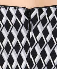 FKPGD20190 MK MICHEL KLEIN(MK ミッシェルクラン) [Iイージーケア]幾何柄ジャージーワンピース/洗える ブラック