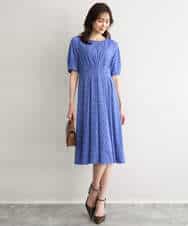 FKPGD50190 MK MICHEL KLEIN(MK ミッシェルクラン) [イージーケア/洗える]タックデザインジャージーワンピース ブルー