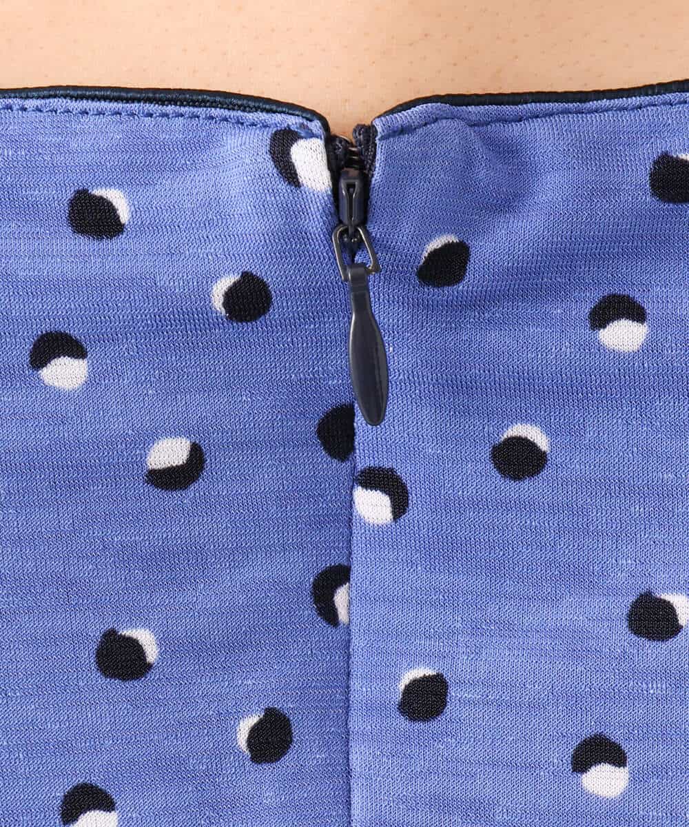 FKPGD50190 MK MICHEL KLEIN(MK ミッシェルクラン) [イージーケア/洗える]タックデザインジャージーワンピース ブルー