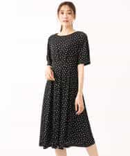 FKPGD50190 MK MICHEL KLEIN(MK ミッシェルクラン) [イージーケア/洗える]タックデザインジャージーワンピース ブルー