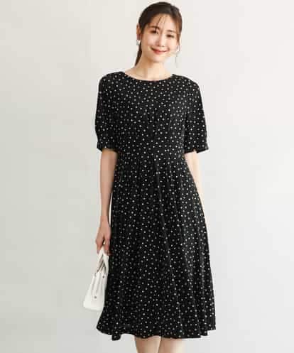 FKPGD50190 MK MICHEL KLEIN [イージーケア/洗える]タックデザインジャージーワンピース