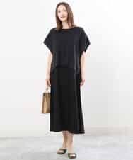 FKPIS04190 MK MICHEL KLEIN(MK ミッシェルクラン) ニットベスト×カットワンピース ツインセット/洗える ブラウン