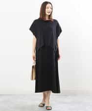 FKPIS04190 MK MICHEL KLEIN(MK ミッシェルクラン) ニットベスト×カットワンピース ツインセット/洗える ブラウン