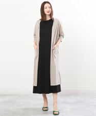 FKPIS04190 MK MICHEL KLEIN(MK ミッシェルクラン) ニットベスト×カットワンピース ツインセット/洗える ブラウン