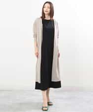 FKPIS04190 MK MICHEL KLEIN(MK ミッシェルクラン) ニットベスト×カットワンピース ツインセット/洗える ブラウン