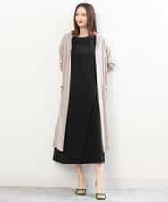 FKPIS04190 MK MICHEL KLEIN(MK ミッシェルクラン) ニットベスト×カットワンピース ツインセット/洗える ブラウン
