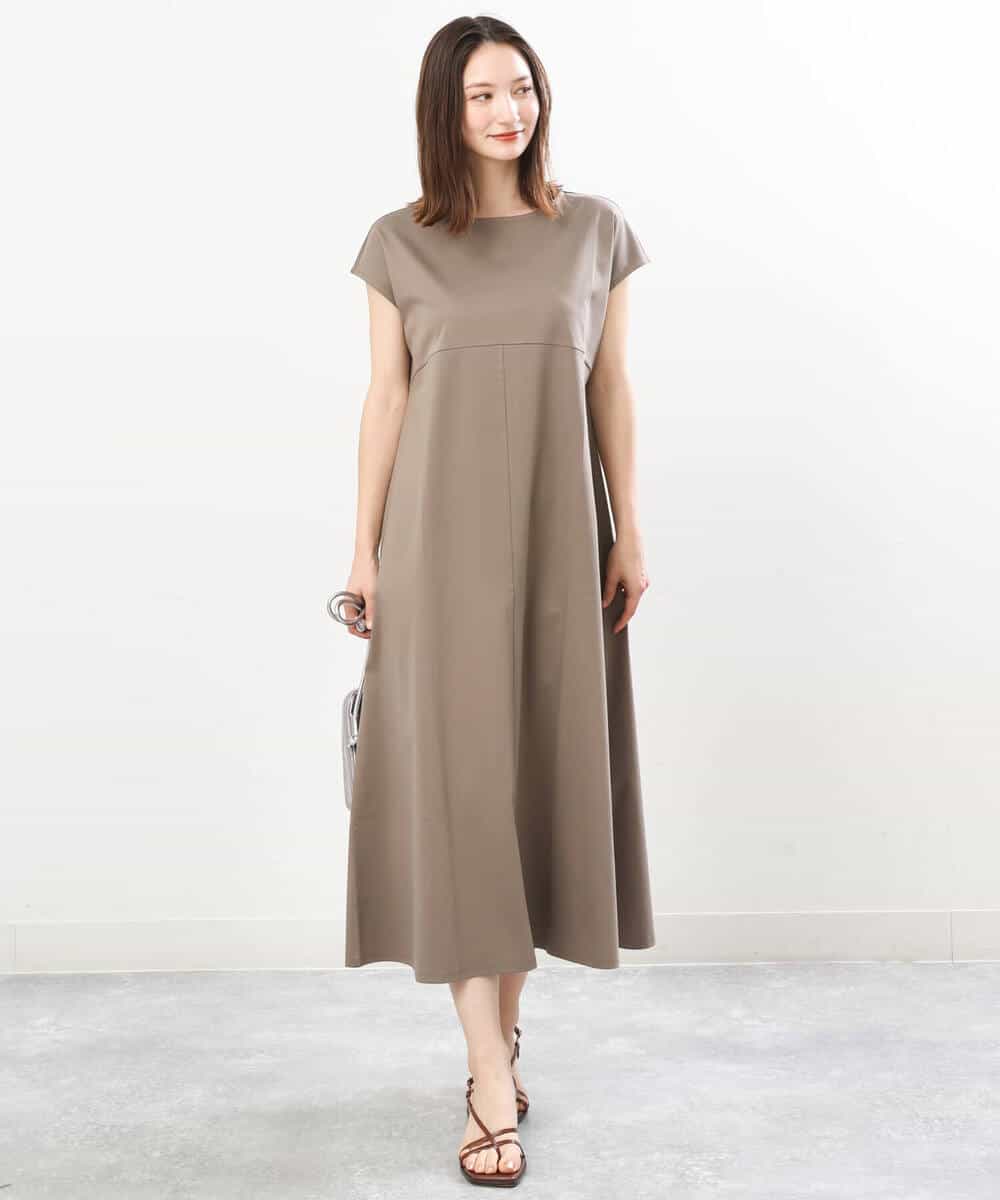 FKPIS04190 MK MICHEL KLEIN(MK ミッシェルクラン) ニットベスト×カットワンピース ツインセット/洗える ブラウン