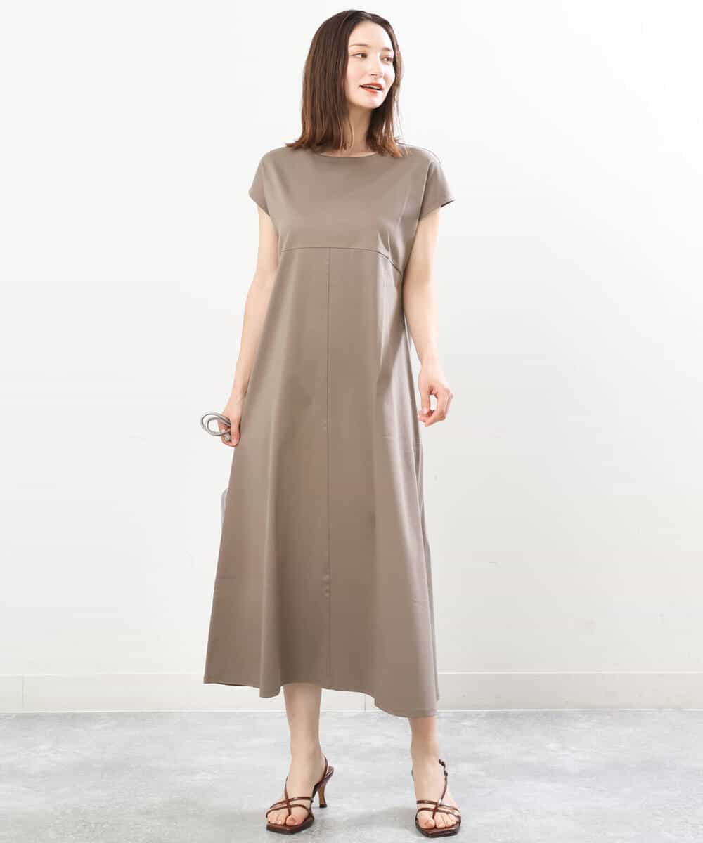 FKPIS04190 MK MICHEL KLEIN(MK ミッシェルクラン) ニットベスト×カットワンピース ツインセット/洗える ブラウン