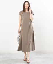 FKPIS04190 MK MICHEL KLEIN(MK ミッシェルクラン) ニットベスト×カットワンピース ツインセット/洗える ブラウン
