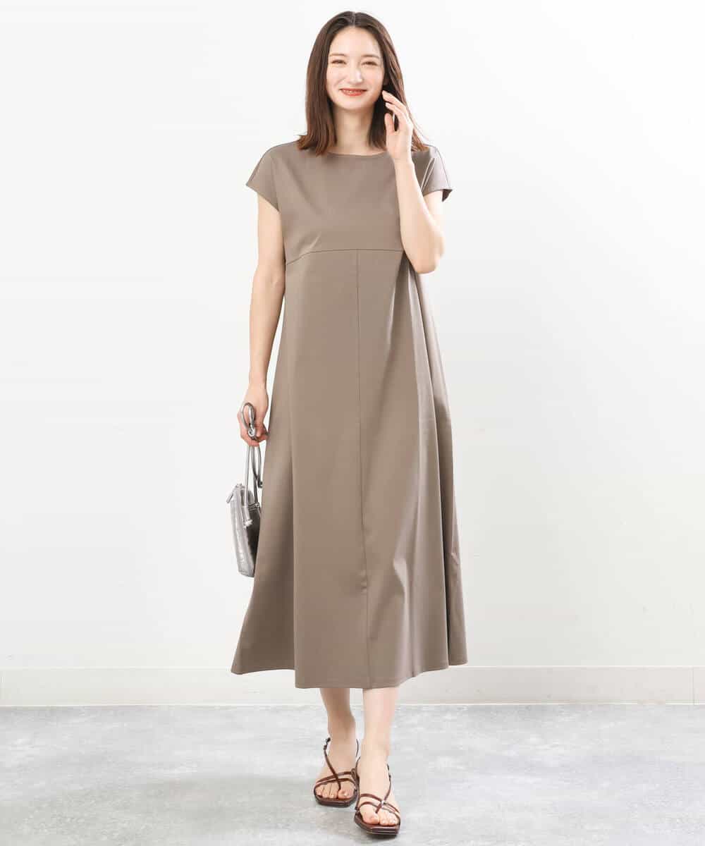FKPIS04190 MK MICHEL KLEIN(MK ミッシェルクラン) ニットベスト×カットワンピース ツインセット/洗える ブラウン