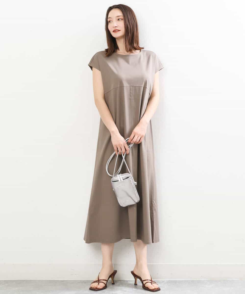 FKPIS04190 MK MICHEL KLEIN(MK ミッシェルクラン) ニットベスト×カットワンピース ツインセット/洗える ブラウン