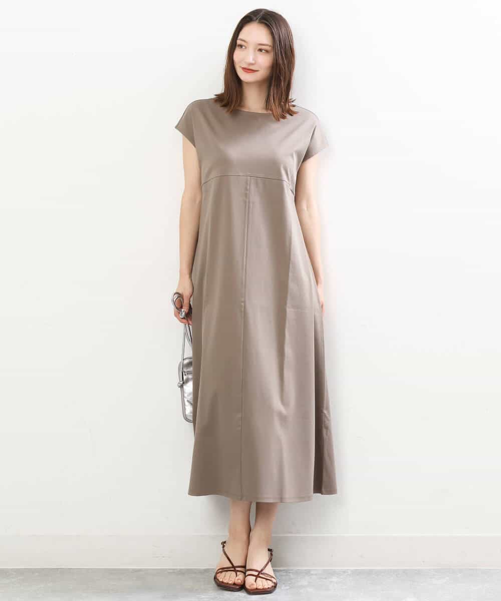 FKPIS04190 MK MICHEL KLEIN(MK ミッシェルクラン) ニットベスト×カットワンピース ツインセット/洗える ブラウン