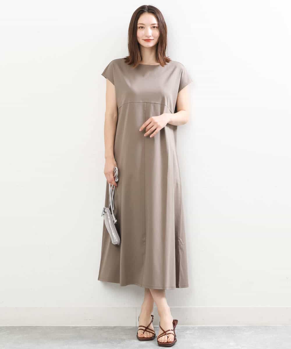 FKPIS04190 MK MICHEL KLEIN(MK ミッシェルクラン) ニットベスト×カットワンピース ツインセット/洗える ブラウン