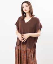 FKPIS04190 MK MICHEL KLEIN(MK ミッシェルクラン) ニットベスト×カットワンピース ツインセット/洗える ブラウン