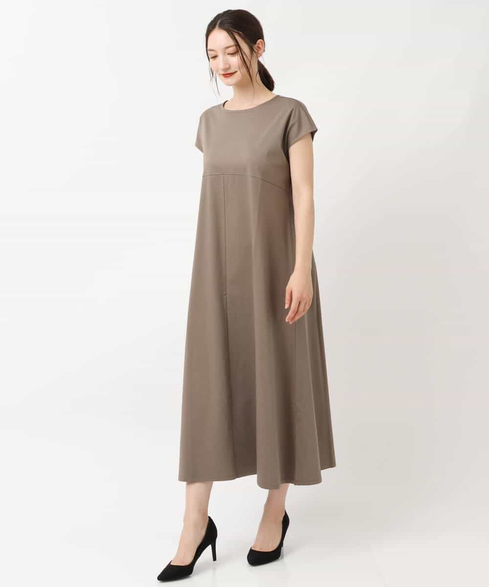 FKPIS04190 MK MICHEL KLEIN(MK ミッシェルクラン) ニットベスト×カットワンピース ツインセット/洗える ブラウン