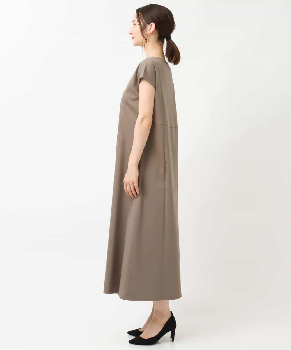 FKPIS04190 MK MICHEL KLEIN(MK ミッシェルクラン) ニットベスト×カットワンピース ツインセット/洗える ブラウン