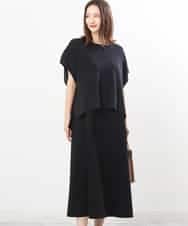 FKPIS04190 MK MICHEL KLEIN(MK ミッシェルクラン) ニットベスト×カットワンピース ツインセット/洗える ブラック