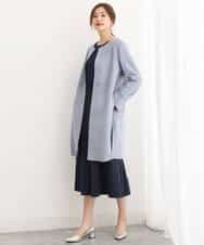 FKPJS06190 MK MICHEL KLEIN(MK ミッシェルクラン) ドッキングデザインワンピース/洗える キャメル