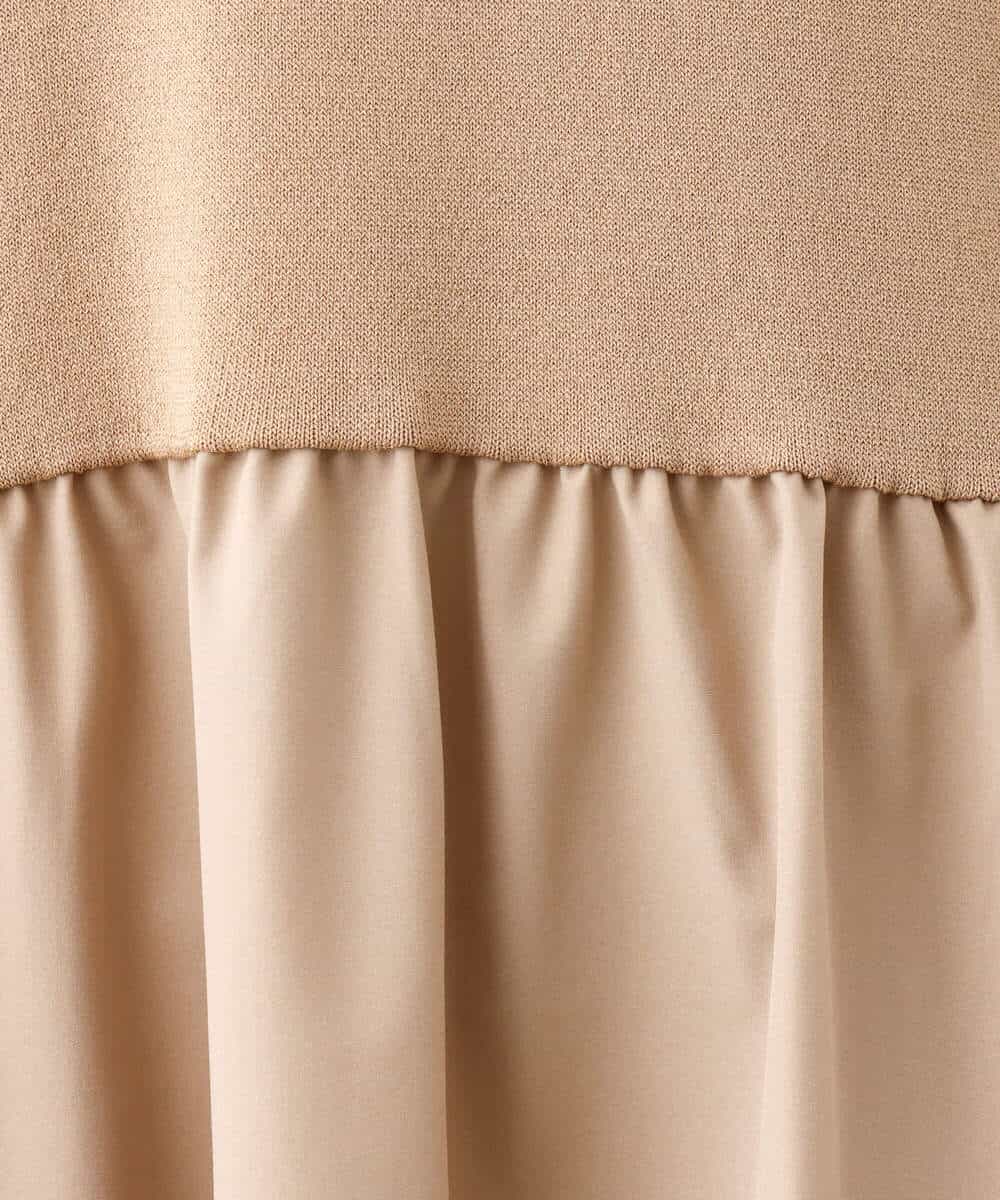 FKPJV74190 MK MICHEL KLEIN(MK ミッシェルクラン) ティアードデザインワンピース/洗える キャメル