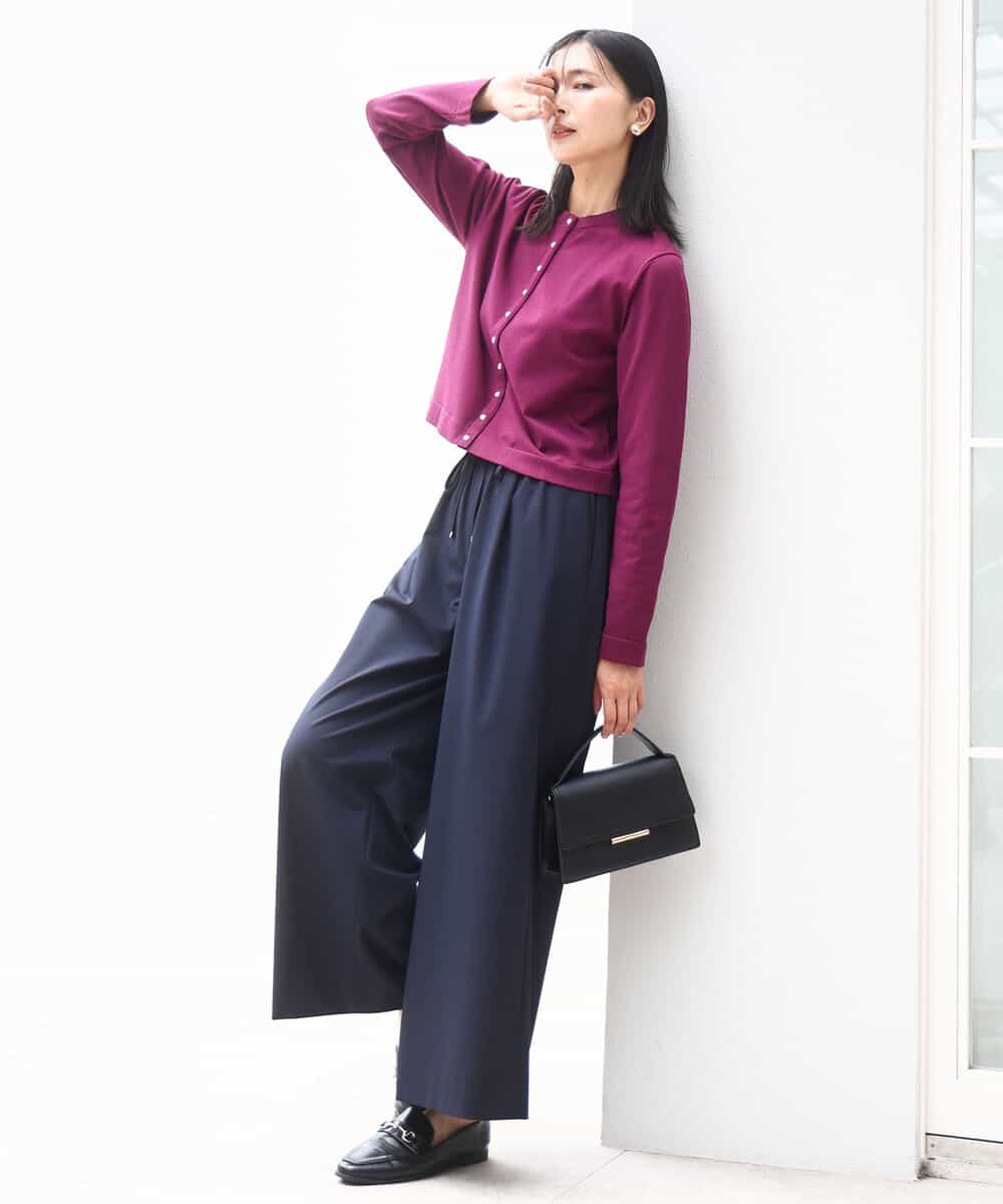 FKSAD30140 MK MICHEL KLEIN(MK ミッシェルクラン) ドット釦コンパクトニットカーディガン/洗える アイボリー